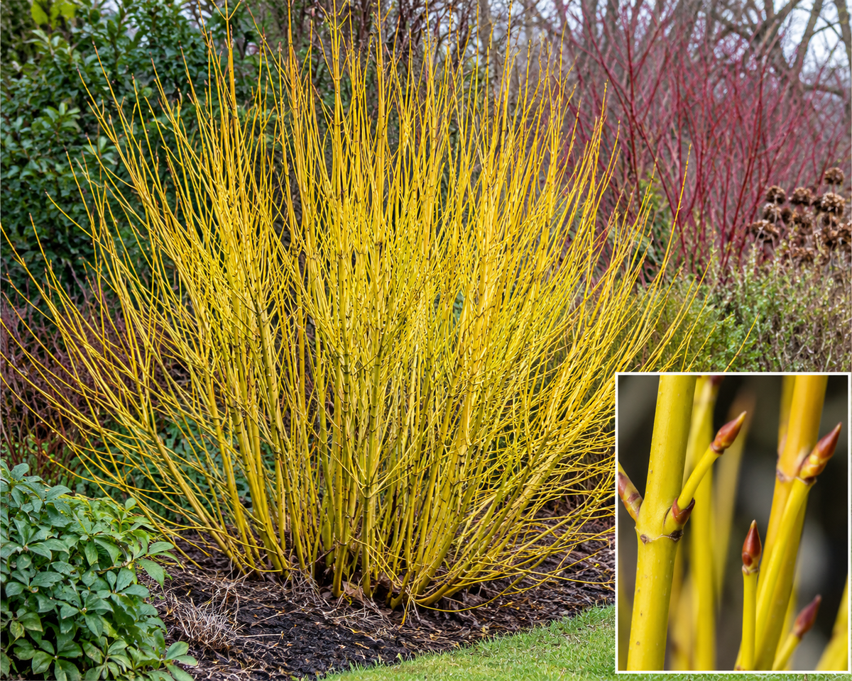 Cornus alba 'Flaviramea' (Yellow stemmed Dogwood) - Bare Root Bundles of 10